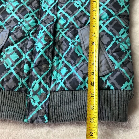 NWOT Fox Riders Teal, Grey, Black Winter Coat With Faux Fur Removable Collar - Picture 15 of 16